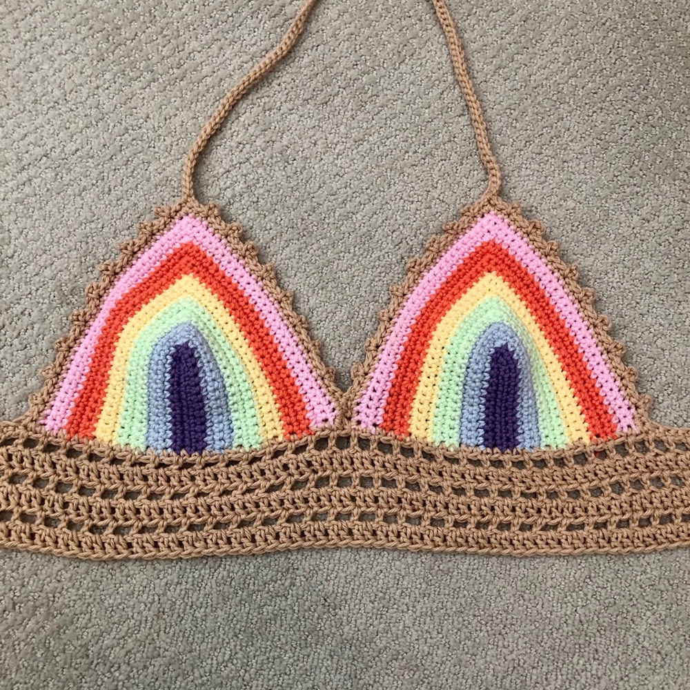 Crochet Halter- Multicolored Tan